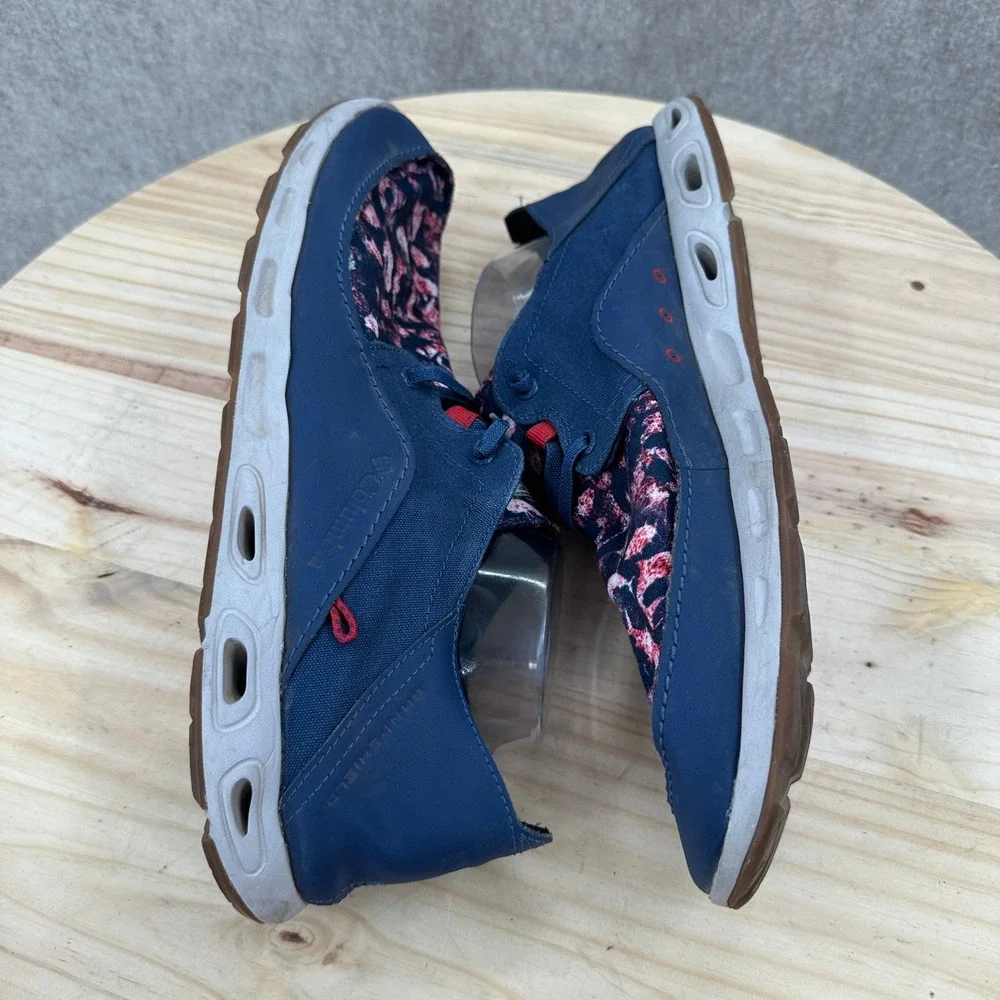 Columbia PFG Navy Blue Floral Boat Shoes Omni-Shield Fishing Sneakers Mens‎ 15